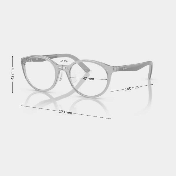 Ray-Ban Kids Glasses RY1625D Transparent Glasses for Ages 6-7 | Low-Bridge Fit - Image 2