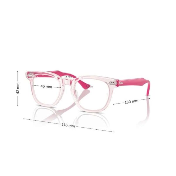 Ray-Ban Kids Glasses Transparent Pink 45mm Size for 5-6 Years - Image 2