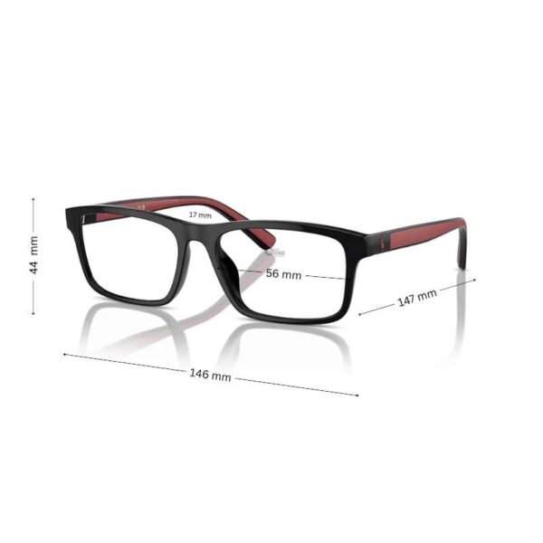 Polo Ralph Lauren PH2274U Men's Stylish Rectangle Glasses Shiny Black  56mm Large - Image 2