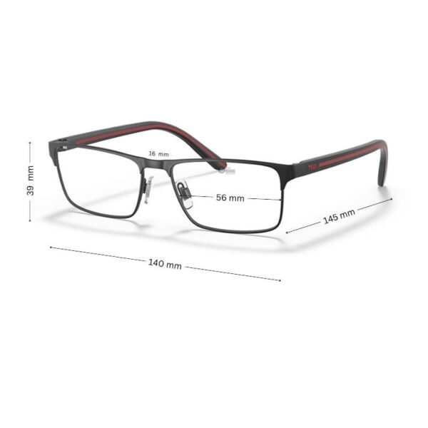Polo Ralph Lauren PH1207 Men's Metal Eyeglasses Matte Black 56 mm - Image 2