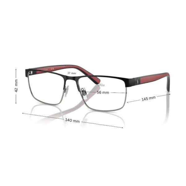Polo Ralph Lauren PH1229 Men's Metal Eyeglasses Matte Black-Silver 56 mm - Image 2