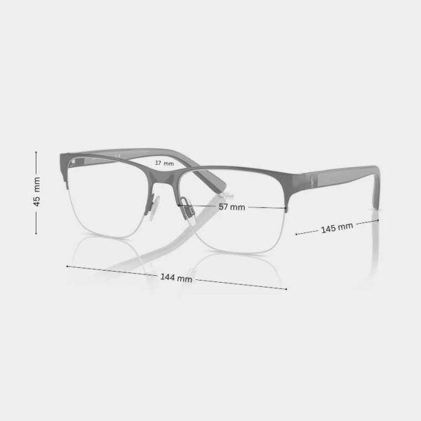 Polo Ralph Lauren PH1228 Men's Half Rim Matte Black Eyeglasses 57 mm - Image 2