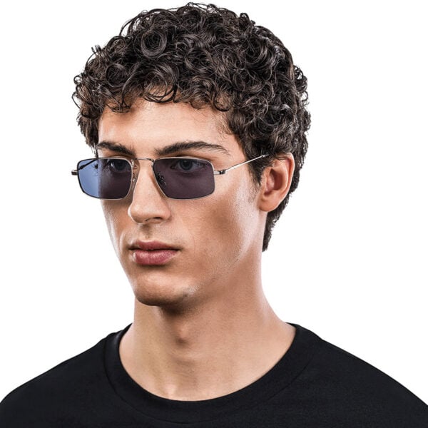 Police Sunglasses ORIGINS LITE 19 SPLN31 | Silver Frame, Blue Lenses - Image 2