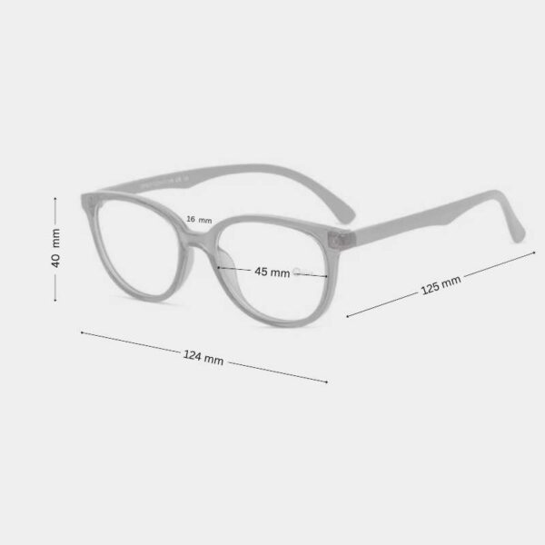 Lightweight  Clear Cat-Eyeglasses 45mm for Kids 5-6 years - Image 2