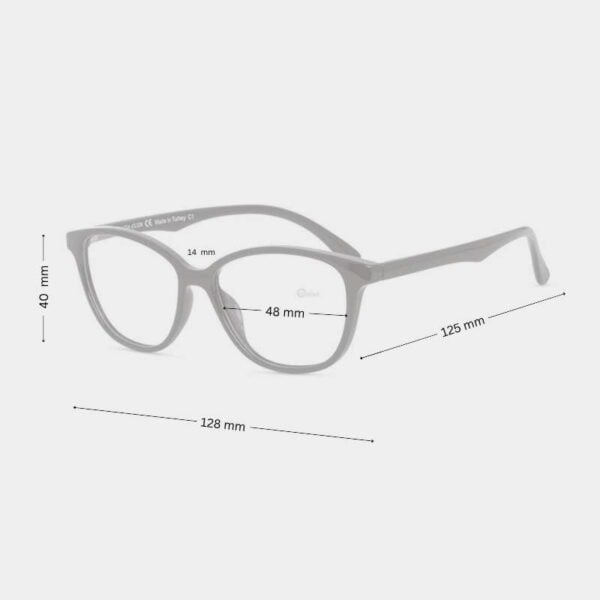 Lightweight Shiny Black  Cat-Eyeglasses 48mm for Kids 8-9 years - Image 2
