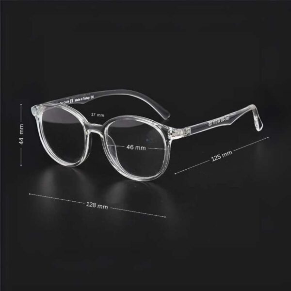 Lightweight Kids Round Glasses Clear 46mm for 6-7 Years - Image 2