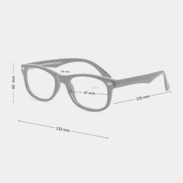 Lightweight & Stylish Kids' Rectangle Glasses – Transparent Gray, 47mm (Ages 7-8) - Image 2