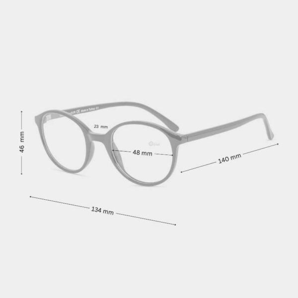 Kids' Lightweight Round Glasses – Shiny Black, 48mm (Ages 7-8) - Image 2
