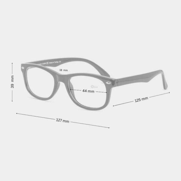 Lightweight & Stylish Kids' Rectangle Glasses – Transparent Gray , 44mm (Ages 4-5) - Image 2