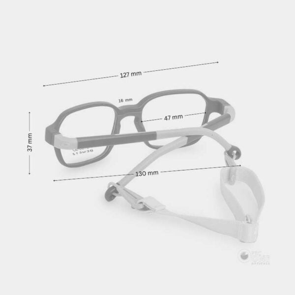 Little Demetz Eyeglasses | Eyewear for 6-7 Years - Gray/Red - Image 2