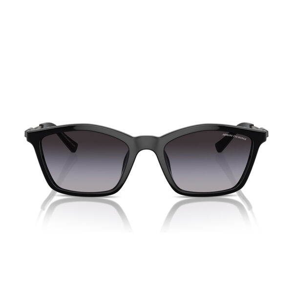 Armani Exchange AX4146SU 81588G Women's Butterfly Sunglasses in Shiny Black with Grey Gradient Lenses​