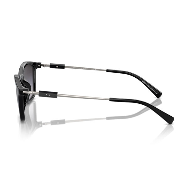 Armani Exchange AX4146SU 81588G Women's Butterfly Sunglasses in Shiny Black with Grey Gradient Lenses​