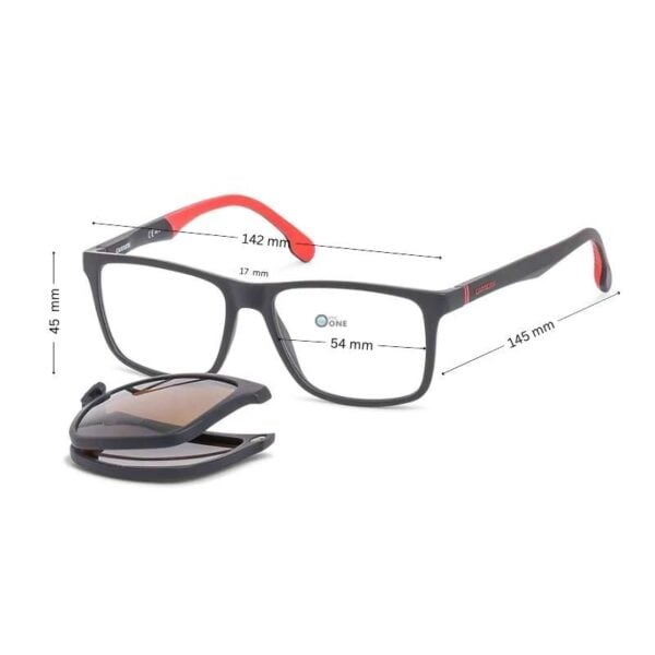 Carrera Men's Clip-On Frame 4009 - Matte Black with Foldable Polarized Brown Clip - Image 2