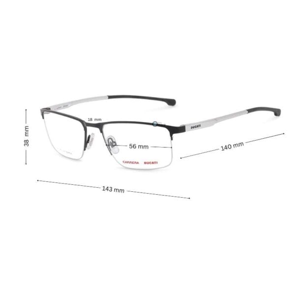 Carrera Men's Half-Rim Frame 047 - Matte Black with Aluminum Temple - Image 2