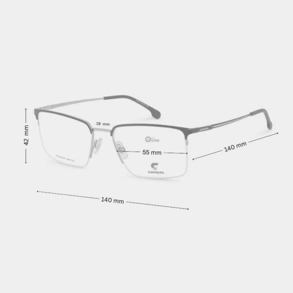 Carrera Men's Half-Rim Metal Frame - Matte Black with Silver - Image 2