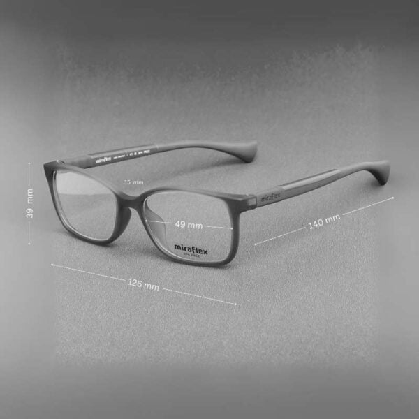 Miraflex Kids Glasses for 10-14 Years Translucent Matte Grey - Image 2