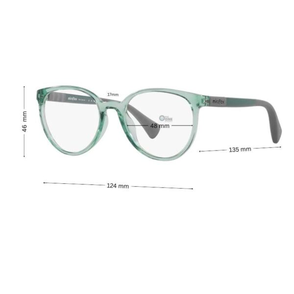 Miraflex Kids Round Transparent Light Green Glasses for Girls for 8-11 Years - Image 2