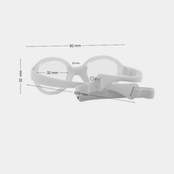 Miraflex New-Born Glasses Light Green 32mm with Soft Silicon Arms - Image 2