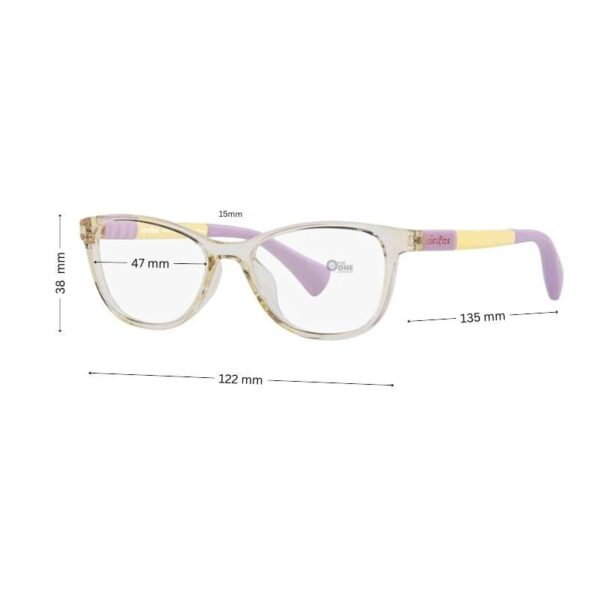 Miraflex Kids Glasses Transparent Light Yellow 47mm for Girls 7-8 Years - Image 2