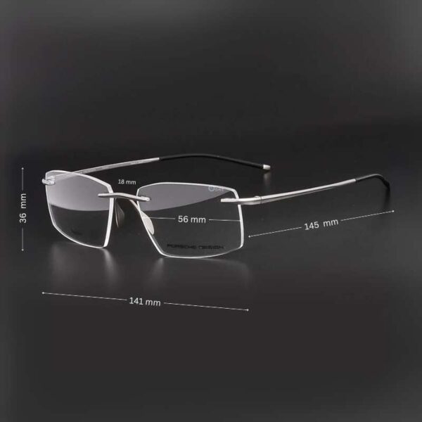 Porsche Design P8362 C Matte Gray Titanium Rimless Eyeglasses - Image 2