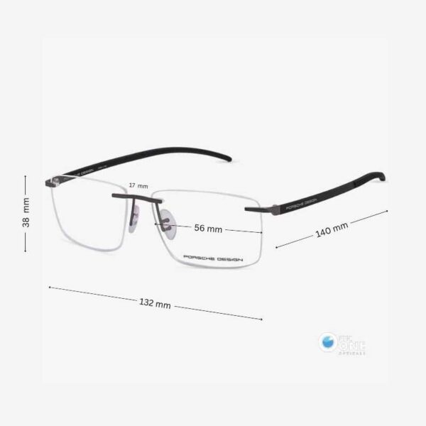 Porsche Design Eyewear 8341 | Stylish Rimless Eyeglasses Matte Gray - Image 2