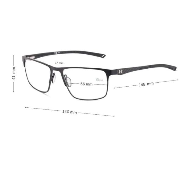 Under Armour UA5050/G Eyeglasses for Men – Matte Black – 56mm - Image 2