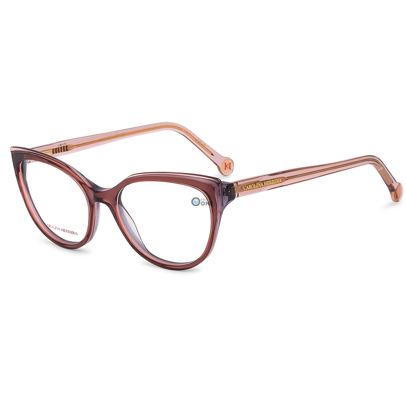 Carolina Herrera HER0253 - Transparent Brown Cat Eye Glasses for Women