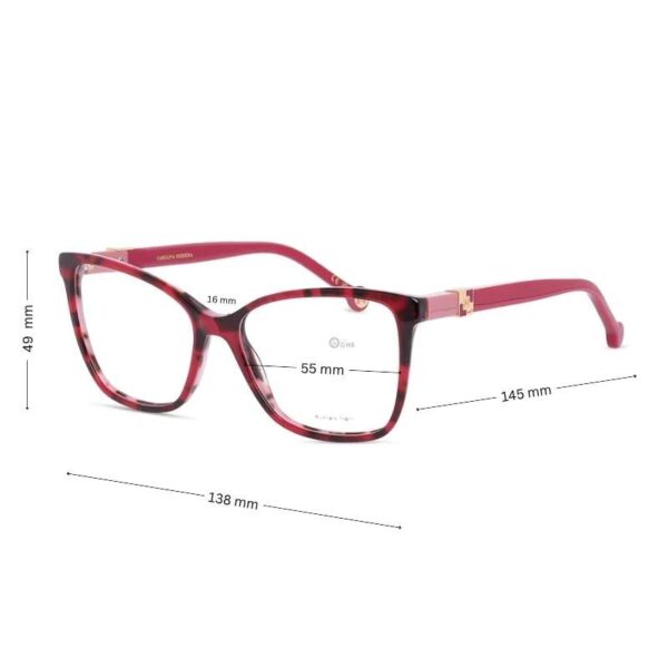 Carolina Herrera Women's Eyeglasses HER0274 – Red Havana Acetate – 55mm - Image 2