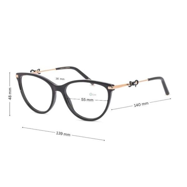 Carolina Herrera Designer Glasses HER0219 – Women's Black Cat-Eye Frame - Image 2