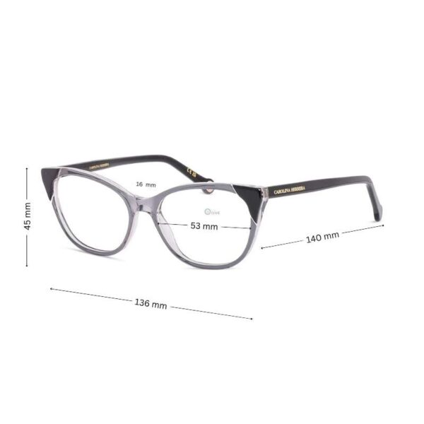 Carolina Herrera HER0283 Transparent Black Cat Eye Glasses - Image 2