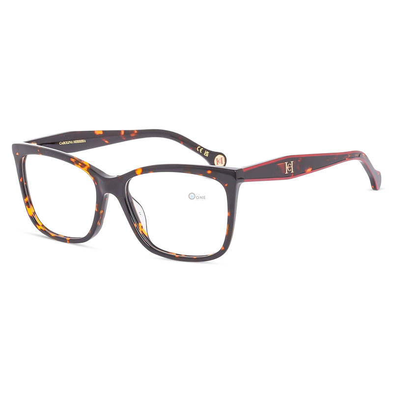 Carolina Herrera Glasses for Women HER0260 – Tortoiseshell Acetate Square Frame – 53mm