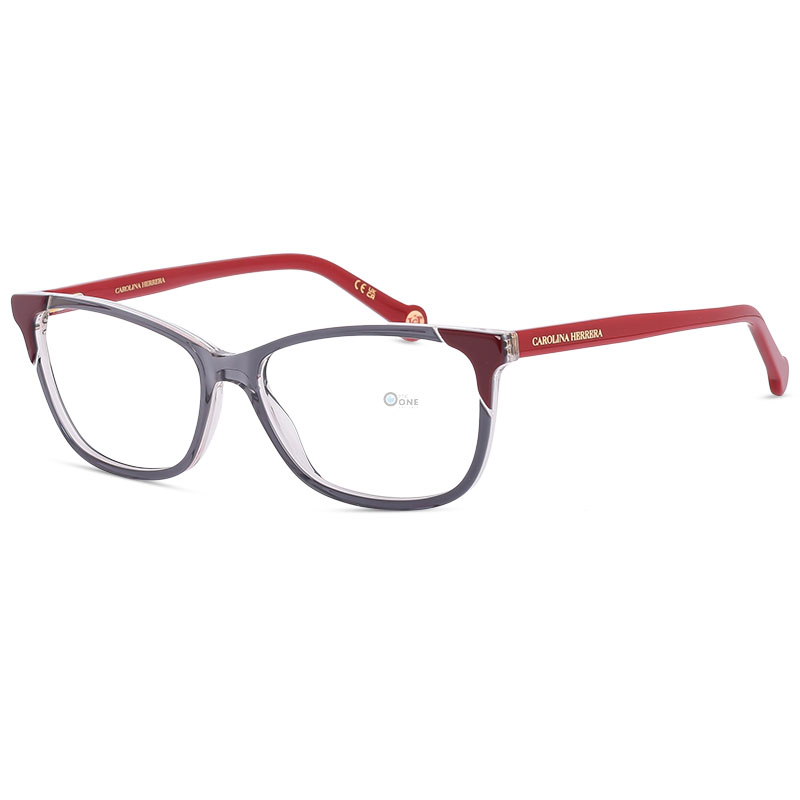 Carolina Herrera Eyeglasses HER0284 - Rectangular Acetate frame Gray/Red color