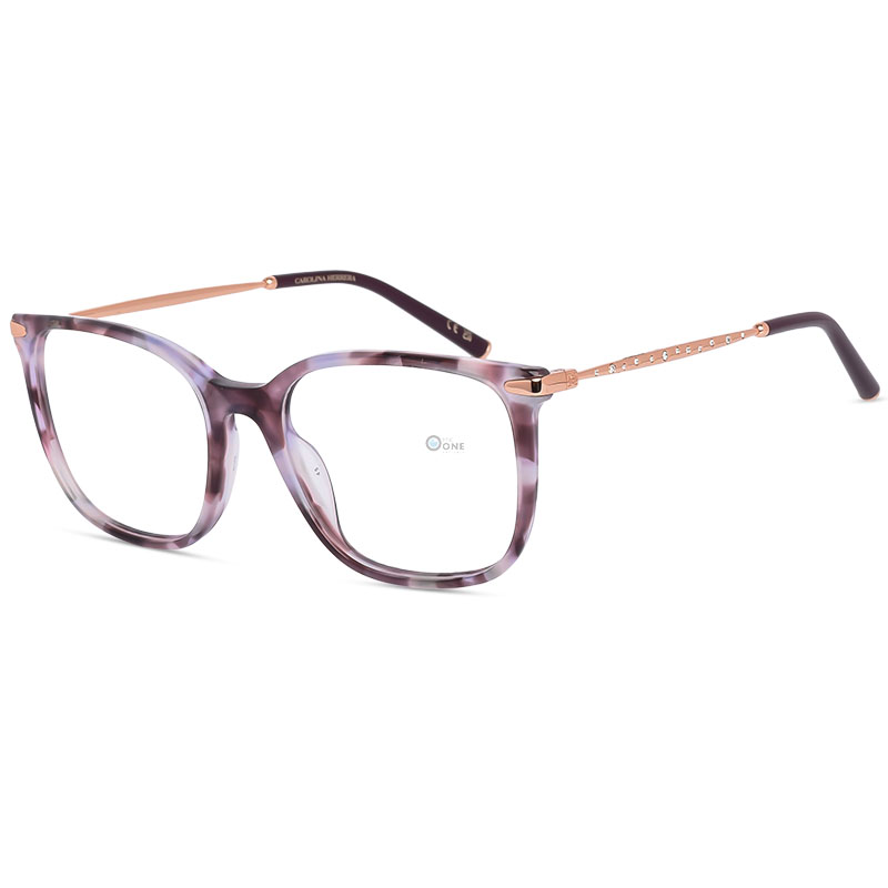Carolina Herrera Designer Glasses for Women HER0265 – Lilac Havana Square Frame