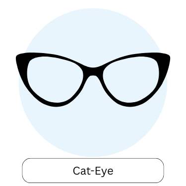 cat-eye shaped glasses