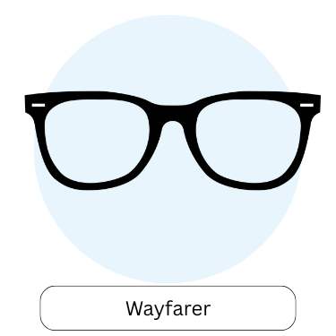 wayfarer shaped eyeglasses