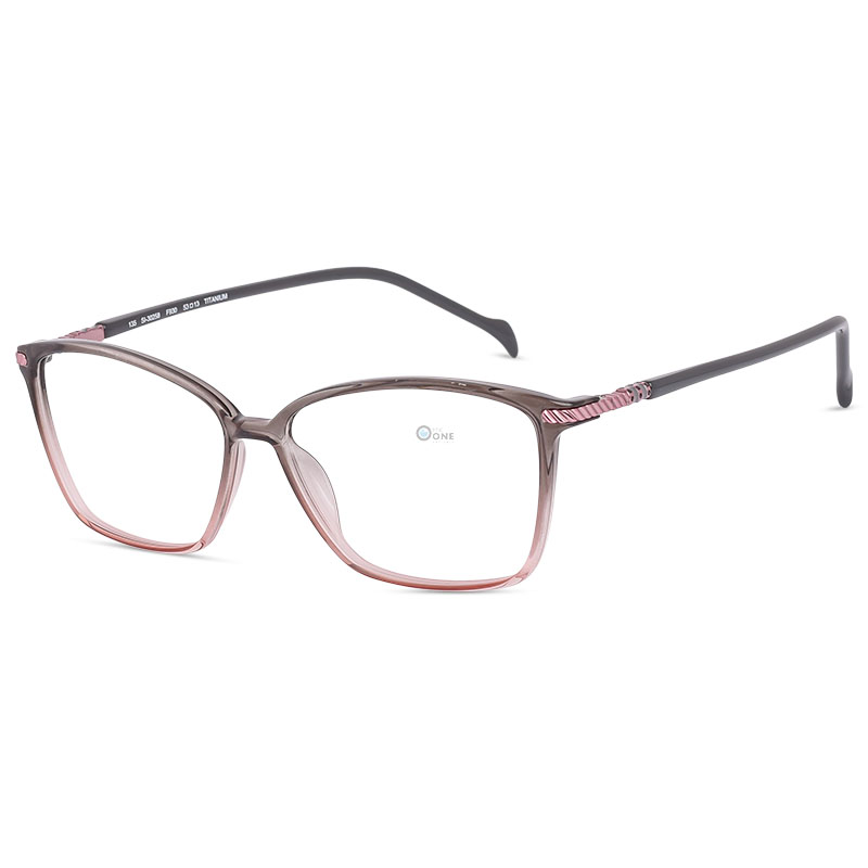 Stepper Women's Compact Lightweight Titanium Glasses SI-30258- Transparent Gray/Peach