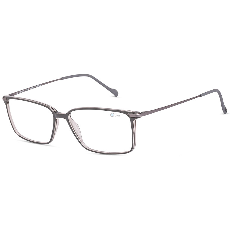 Lightweight Titanium Men's Glasses | Stepper SI 20144 Shiny Gray