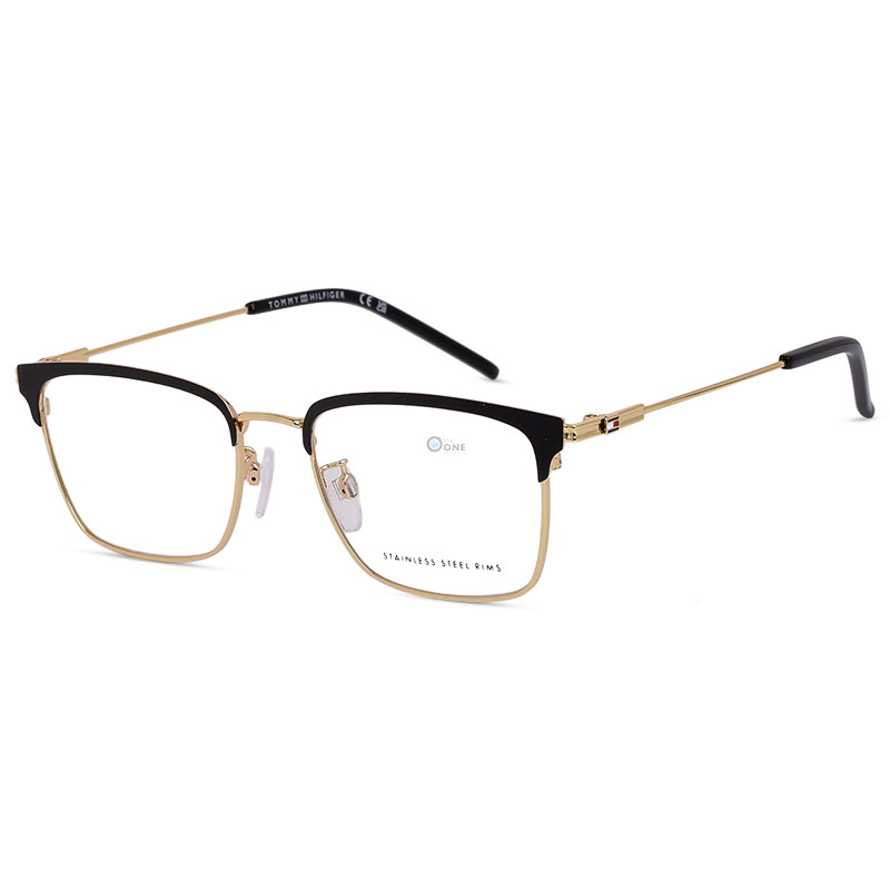 Tommy Hilfiger Men's Eyeglasses TH2164 – Black/Gold Metal Frame