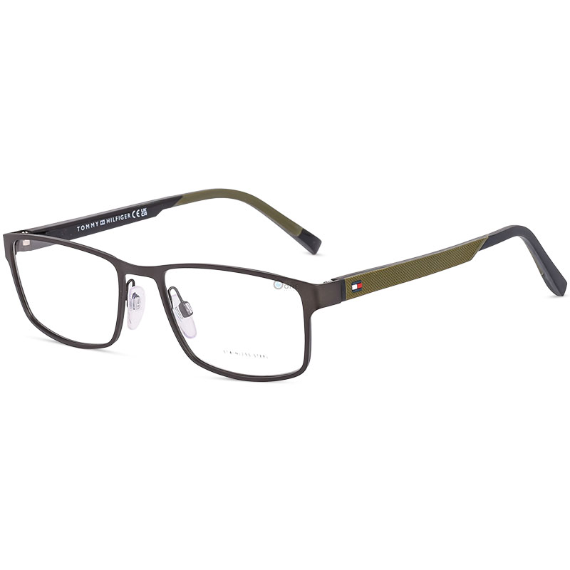 Tommy Hilfiger Men's Glasses TH2146 – Matte Army Green Metal Frame