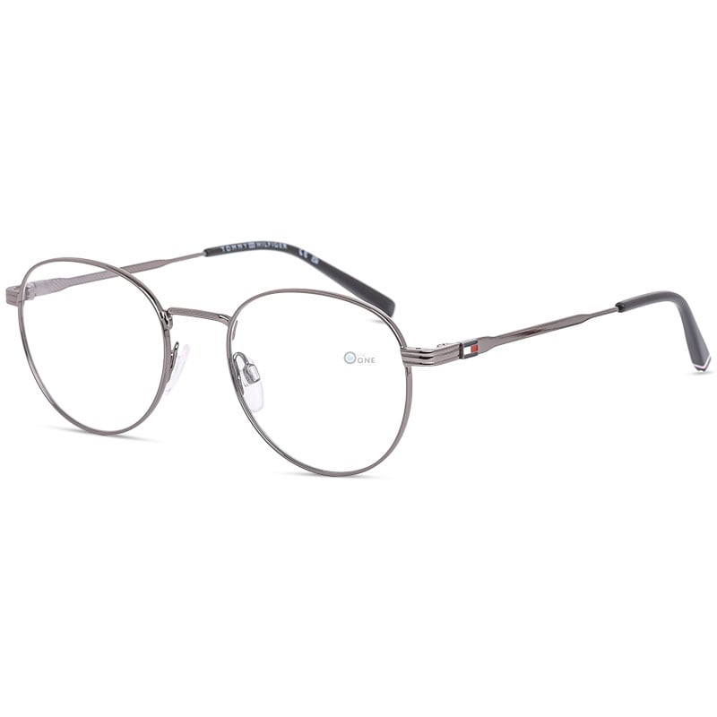 Tommy Hilfiger Women's Glasses – TH2135 Round Metal Frame with logo on Temples