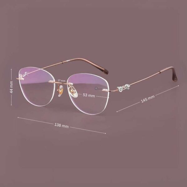 Women's Rimless Rosegold Eyeglasses - Image 2