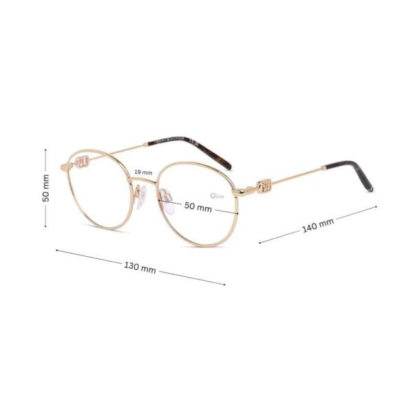 Tommy Hilfiger Women's Round Eyeglasses TH2152 – Gold Lightweight Metal Frame - Image 2