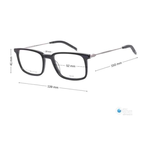 Tommy Hilfiger Men's Frame TH1817 in Black Color – Square Frame with Metal Temples - Image 2