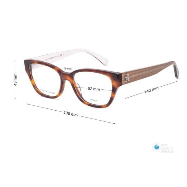 Tommy Hilfiger Women’s Eyeglasses TH2001 – Brown Havana Cat-Eye Frame - Image 2