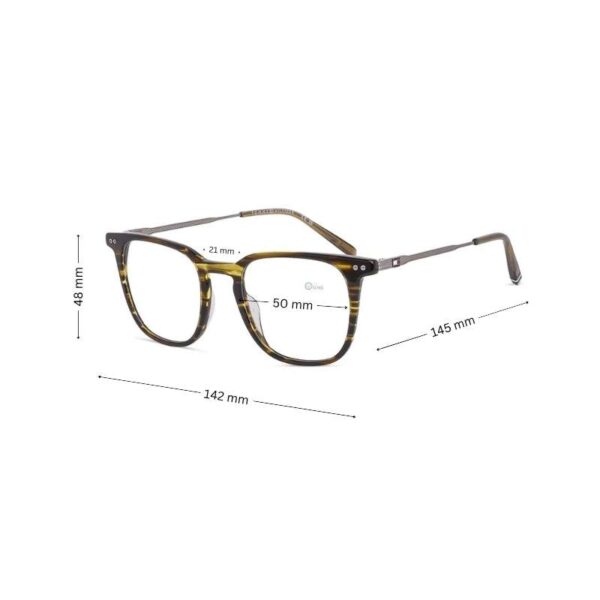 Tommy Hilfiger Square Glasses TH2137 in Yellow Havana Frame with Logo on temples - Image 2