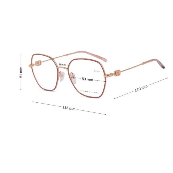 Tommy Hilfiger Women's Frame TH2151 – Rose Gold Hexagon Metal Eyeglasses - Image 2