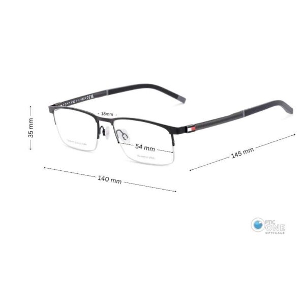 Tommy Hilfiger TH2079 Men's Half-Rim Eyeglasses in Matte Black - Image 2