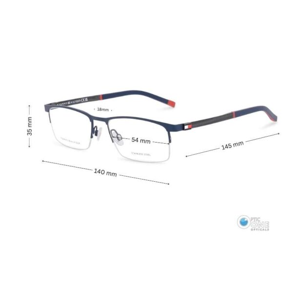 Tommy Hilfiger TH2079 Men's Stylish Half-Rim Glasses in Matte Blue - Image 2
