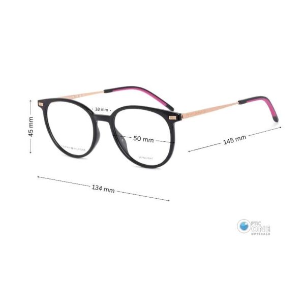 Tommy Hilfiger Women's Round Eyeglasses TH2020 Shiny Black - Image 2
