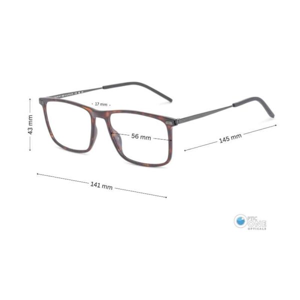 Tommy Hilfiger Men's Eyeglasses TH2018 56mm Large  in Brown Havana - Image 2